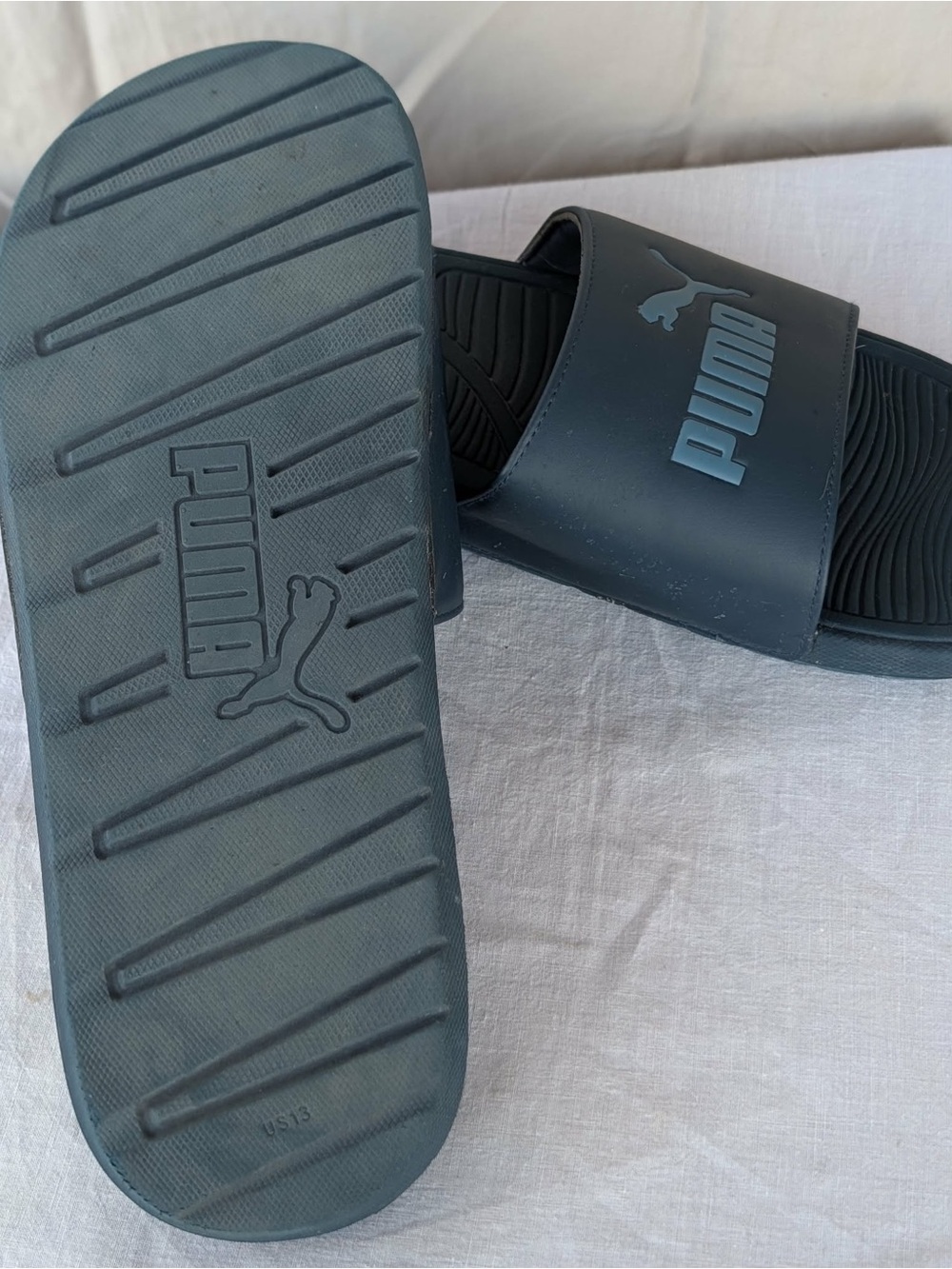 Puma Navy Blue Logo Slide Sandals